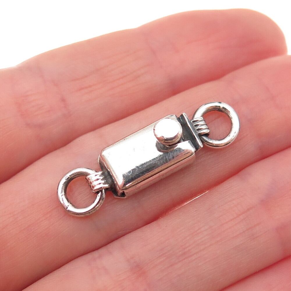 925 Sterling Silver Vintage Mexico Bracelet / Necklace Box Lock Clasp